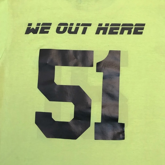 Nevada Area 51 Alien Graphic Tee Womens Medium Neon Lemon Lime FLAW Roswell - Picture 8 of 10